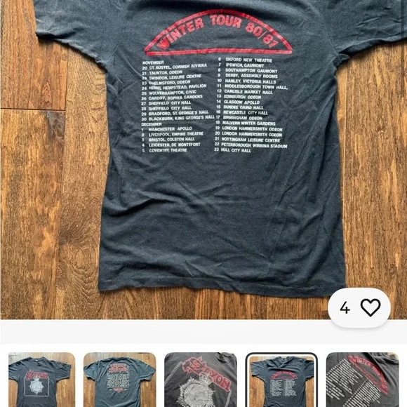 VTGSaxon 1980 / 81 original UK tour t shirt NWOBHM Strong Arm of the Law